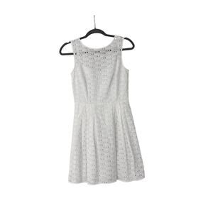Cece by Cynthia Steefe White Sleeveless Eyelet Mini Dress Size 2